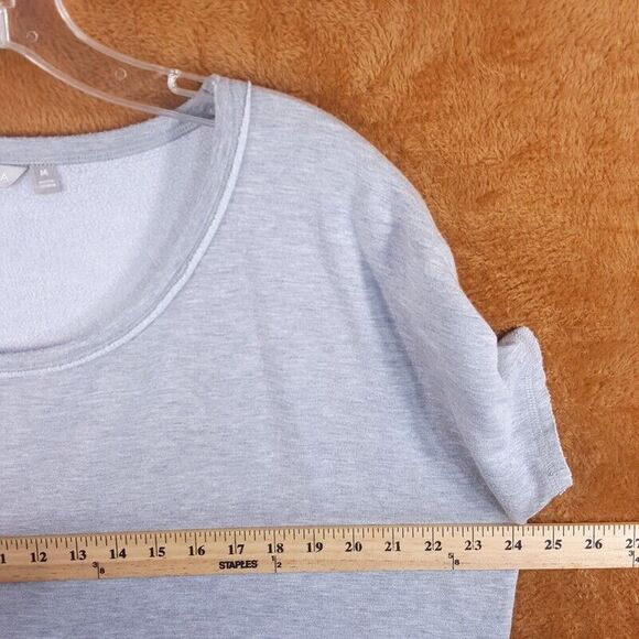 ATHLETA Womens Sweatshirt Medium Gray Pullover Unwind Crop Side Slit Oversized - Picture 6 of 9